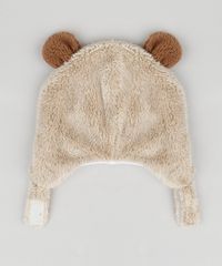 Kit-de-Gorro-Infantil-Esquilo-com-Pelo-e-Orelhinhas---Luvas-Bege-8865091-Bege_2