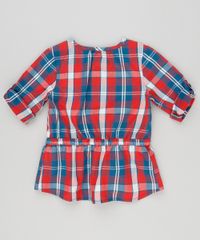 Camisa-Infantil-Xadrez-com-Laco-Manga-Longa-Decote-Redondo-em-Algodao---Sustentavel-Vermelha-8949665-Vermelho_2