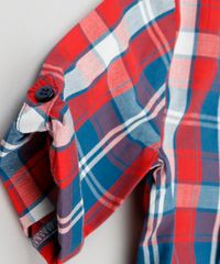 Camisa-Infantil-Xadrez-com-Laco-Manga-Longa-Decote-Redondo-em-Algodao---Sustentavel-Vermelha-8949665-Vermelho_4