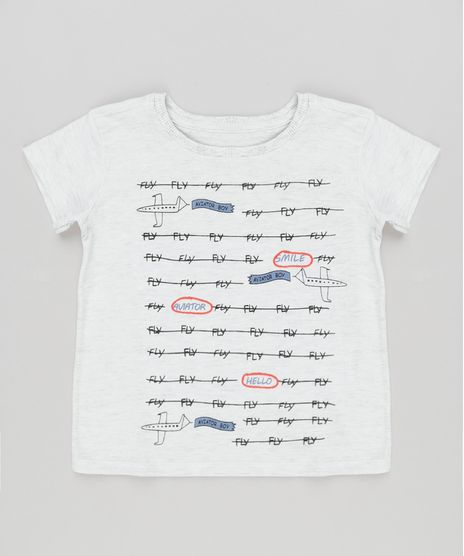 Camiseta-Infantil--Fly--com-Avioes-Manga-Curta-Gola-Redonda-Cinza-Mescla-Claro-9133807-Cinza_Mescla_Claro_1
