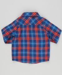 Camisa-Infantil-Xadrez-em-Flanela-Manga-Longa-com-Bolsos-em-Algodao---Sustentavel-Azul-Marinho-8949663-Azul_Marinho_2