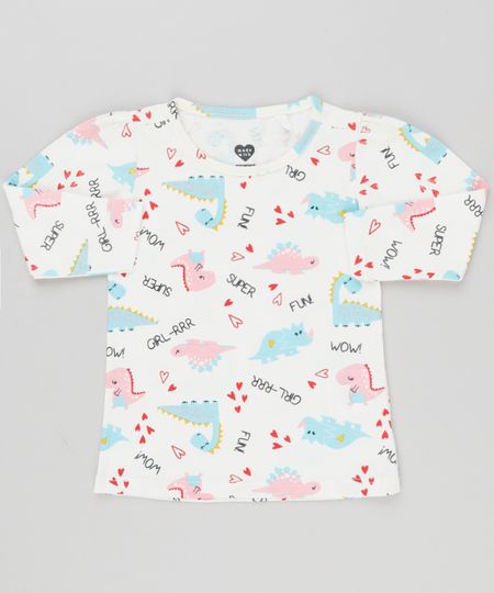 Blusa-Infantil-Estampada-com-Dinossauros-Manga-Longa-Decote-Redondo-em-Algodao---Sustentavel-Off-White-9145680-Off_White_1