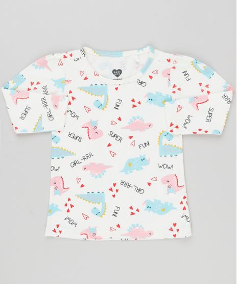 Blusa-Infantil-Estampada-com-Dinossauros-Manga-Longa-Decote-Redondo-em-Algodao---Sustentavel-Off-White-9145680-Off_White_1