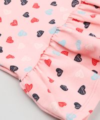 Vestido-Infantil-Estampado-com-Coracoes-e-Babado-com-Manga-Curta-e-Decote-Redondo-em-Algodao---Sustentavel-Rosa-9151584-Rosa_4