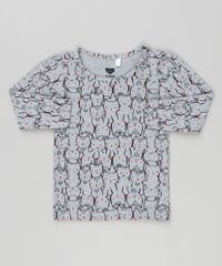 Blusa-Infantil-Estampada-com-Gatinhos-Manga-Longa-Decote-Redondo-em-Algodao---Sustentavel-Cinza-Mescla-9145684-Cinza_Mescla_1