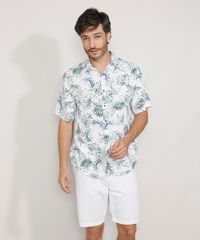Camisa-Masculina-Tradicional-Estampada-de-Folhagem-Aquarelada-Manga-Curta-Branca-9973863-Branco_3