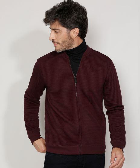 Jaqueta-Bomber-Masculina-Slim-Texturizada-com-Bolsos-Vinho-9347561-Vinho_1