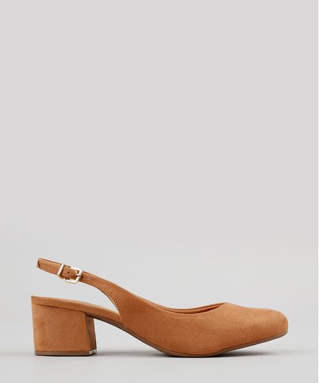 Scarpin-Feminino-Bico-Redondo-Vizzano-em-Suede-Salto-Baixo-Caramelo-9191120-Caramelo_1