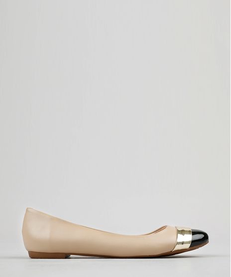 Sapatilha-Feminina-Moleca-com-Detalhe-Metalizado-e-Bico-Redondo-Bege-9186415-Bege_1