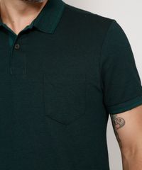 Polo-de-Piquet-Masculina-Tradicional-com-Bolso-Manga-Curta-Verde-Escuro-9965291-Verde_Escuro_4