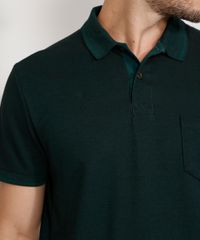 Polo-de-Piquet-Masculina-Tradicional-com-Bolso-Manga-Curta-Verde-Escuro-9965291-Verde_Escuro_5