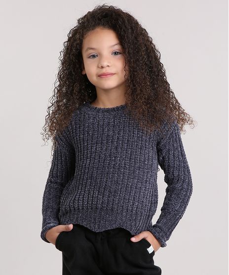 Sueter-Infantil-Chenille-Decote-Redondo-Manga-Longa-Chumbo-8863310-Chumbo_1