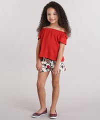 Short-Infantil-Estampado-Floral-com-Cinto-Bege-Claro-8911833-Bege_Claro_3