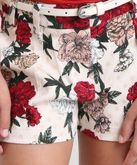 Short-Infantil-Estampado-Floral-com-Cinto-Bege-Claro-8911833-Bege_Claro_4