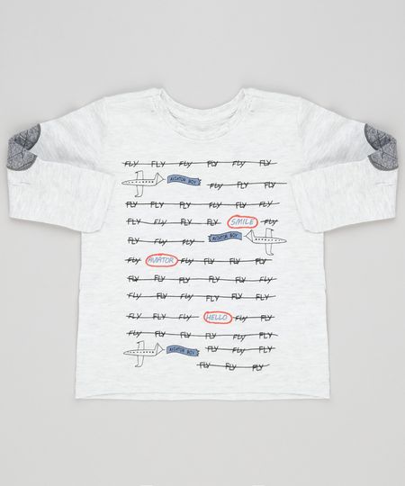 Camiseta-Infantil--Fly--com-Avioes-Manga-Longa-com-Reforco-Gola-Redonda-Cinza-Mescla-Claro-9133806-Cinza_Mescla_Claro_1 Camiseta-Infantil--Fly--com-Avioes-Manga-Longa-com-Reforco-Gola-Redonda-Cinza-Mescla-Claro-9133806-Cinza_Mescla_Claro_1