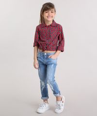 Camisa-Infantil-Xadrez-com-Bolsos-Manga-Longa-Vermelha-8912640-Vermelho_3