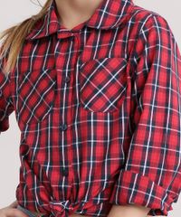 Camisa-Infantil-Xadrez-com-Bolsos-Manga-Longa-Vermelha-8912640-Vermelho_4