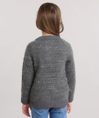 Cardigan-Infantil-em-Trico-Felpudo-com-Paetes-com-Bolsos-Chumbo-8864894-Chumbo_2