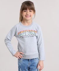 Blusao-Infantil--Unicorn--com-Glitter-em-Moletom-Manga-Longa-Decote-Redondo-em-Algodao---Sustentavel-Cinza-Mescla-9140696-Cinza_Mescla_1