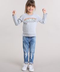 Blusao-Infantil--Unicorn--com-Glitter-em-Moletom-Manga-Longa-Decote-Redondo-em-Algodao---Sustentavel-Cinza-Mescla-9140696-Cinza_Mescla_3