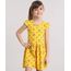 Vestido-Infantil-Floral-com-Manga-Curta-e-Decote-Redondo-em-Algodao---Sustentavel-Amarelo-9137996-Amarelo_1