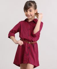 Vestido-Chemise-Infantil-Xadrez-com-Cinto-Vermelho-9170671-Vermelho_1