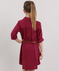 Vestido-Chemise-Infantil-Xadrez-com-Cinto-Vermelho-9170671-Vermelho_2