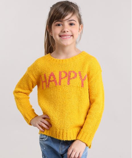 Sueter-Infantil--Harry--em-Trico-Felpudo-Manga-Longa-Decote-Redondo-Amarelo-8862624-Amarelo_1