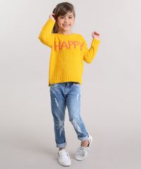 Sueter-Infantil--Harry--em-Trico-Felpudo-Manga-Longa-Decote-Redondo-Amarelo-8862624-Amarelo_3