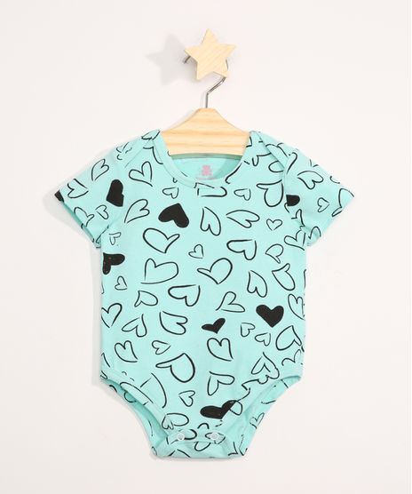 Body-Infantil-Manga-Curta-Estampada-de-Coracoes-Verde-Claro-9970545-Verde_Claro_1