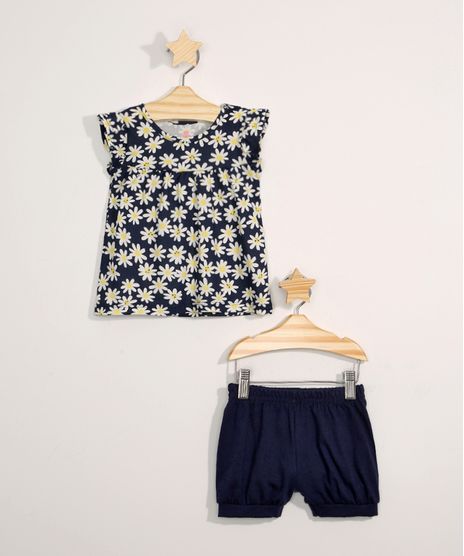 Conjunto-Infantil-Blusa-Manga-Curta-Estampado-Floral---Short-Balone-Azul-Marinho-9970489-Azul_Marinho_1