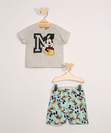 Conjunto-Infantil-Camiseta-Manga-Curta-Mickey---Bermuda-Estampada-Verde-Claro-9967589-Verde_Claro_1