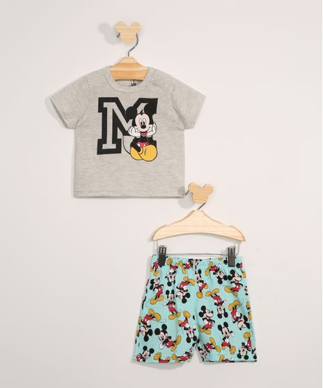 Conjunto-Infantil-Camiseta-Manga-Curta-Mickey---Bermuda-Estampada-Verde-Claro-9967589-Verde_Claro_1