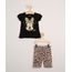 Conjunto-Infantil-Blusa-Manga-Curta-Minnie-Preta---Bermuda-Ciclista-Estampado-Animal-Print-de-Onca-Bege-9980074-Bege_1