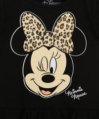 Conjunto-Infantil-Blusa-Manga-Curta-Minnie-Preta---Bermuda-Ciclista-Estampado-Animal-Print-de-Onca-Bege-9980074-Bege_2