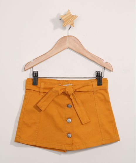 Short-Saia-de-Veludo-Infantil-com-Botoes-e-Cinto-Mostarda-9978995-Mostarda_1