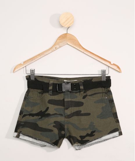 Short-de-Sarja-Juvenil-Camuflado-com-Cinto-Verde-Militar-9979279-Verde_Militar_1
