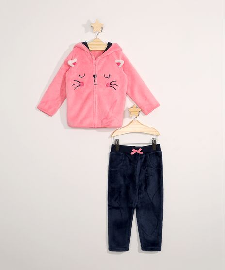Conjunto-Infantil-Blusa-de-Pelucia-Gatinha---Calca-com-Bolsos-Azul-Marinho-9842866-Azul_Marinho_1