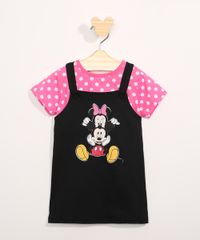 Conjunto-Infantil-Camiseta-Manga-Curta-Estampada-de-Poa---Salopete-Minnie-e-Mickey-Preto-9967580-Preto_1