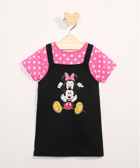 Conjunto-Infantil-Camiseta-Manga-Curta-Estampada-de-Poa---Salopete-Minnie-e-Mickey-Preto-9967580-Preto_1