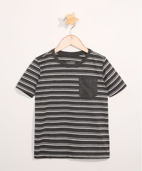 Camiseta-Infantil-Manga-Curta-Listrado-com-Bolso-Cinza-Mescla-Escuro-9980355-Cinza_Mescla_Escuro_1
