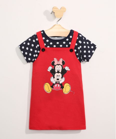 Conjunto-Infantil-Camiseta-Manga-Curta-Estampada-de-Poa---Salopete-Minnie-e-Mickey-Vermelho-9967580-Vermelho_1