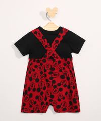 Conjunto-Infantil-de-Blusa-Manga-Curta---Jardineira-Estampada-de-Mickey-Vermelho-9967610-Vermelho_2