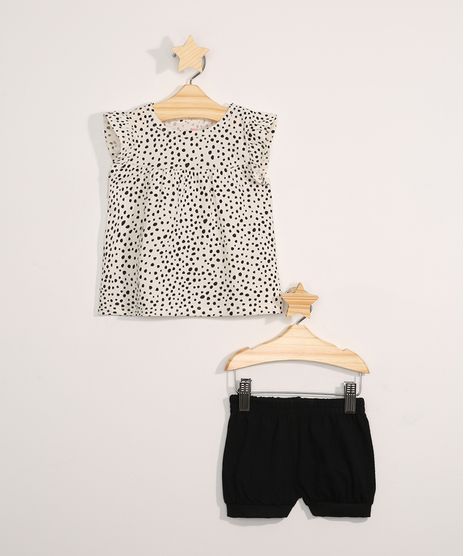 Conjunto-Infantil-Blusa-Manga-Curta-Estampado-de-Poa---Short-Balone-Preto-9970484-Preto_1