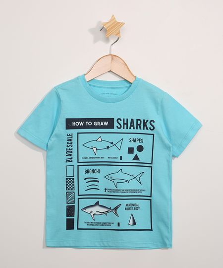 Camiseta-Infantil-Manga-Curta--Sharks--Azul-9978368-Azul_1