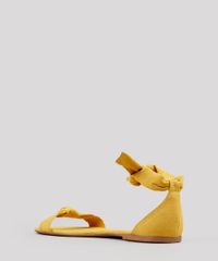 Rasteira-Feminina-em-Suede-com-Lacos-Mostarda-9166148-Mostarda_3