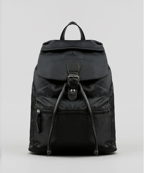 Mochila-Feminina-Acetinada-com-Fivela-Preta-8884397-Preto_1