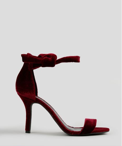Sandalia-Feminina-Salto-Alto-em-Veludo-com-Laco-Vinho-9155028-Vinho_1