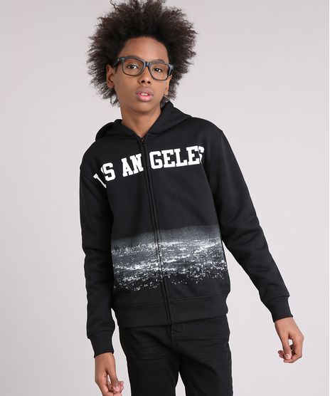 Blusao-Infantil-em-Moletom--Los-Angeles--com-Capuz--Preto-8470822-Preto_1