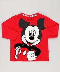 Camiseta-Infantil-Mickey-com-Estampa-Diferenciada-Manga-Longa-Decote-Redondo-em-Algodao---Sustentavel-Vermelha-9190186-Vermelho_1